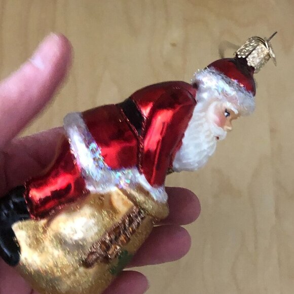 Old World Christmas OWC Hand Painted Red Hand-Blown Glass Ornament Santa 2011 - Picture 8 of 9